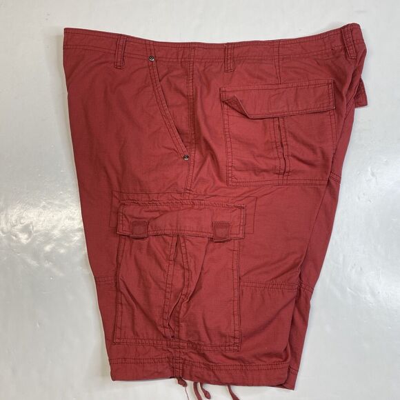 Vintage Ocean Pacific OP Cargo Shorts Mens 40 Red Ripstop Cotton Long Baggy - Picture 12 of 12